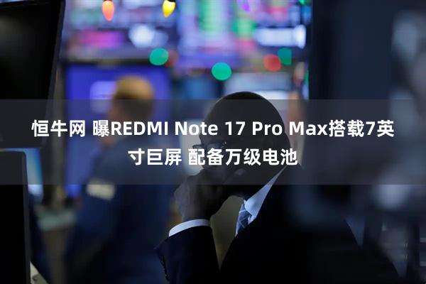 恒牛网 曝REDMI Note 17 Pro Max搭载7英寸巨屏 配备万级电池